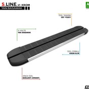 Resim Ford Connect Uyumlu S-Line Krom Yan Basamak 183 Cm 2002-2014 