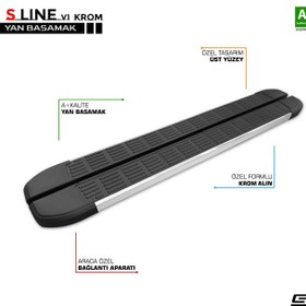 Resim Ford Connect Uyumlu S-Line Krom Yan Basamak 183 Cm 2002-2014 