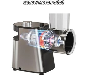 Resim Harlem 1500W 6 Başlıklı Çok Fonksiyonlu Sebze ve Meyve Doğrayıcı + Patates Dilimleyici Rondo 