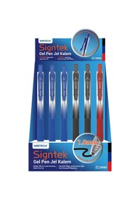 Resim Wrıtech W-099s Sıgntek İmza Kalemi 1,0mm Jel Kalemi - 24'lü Stand Ahşap 
