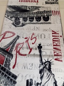 Resim Aslan Home Yatak Odası Takımı Üç Lü Yolluk , Paris Desenlli Figürlü Akrilik Kaliteli Küçük Halı 