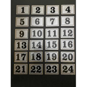 Resim Kapı Numarası Dolap,raf,posta Kutusu Numarası 3x3 cm 1 Den 24 E 