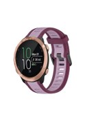 Resim Garmin Forerunner 645/645 Müzik İçin 20mm İki Renk Dokulu Silikon Saat Bandı Mor 