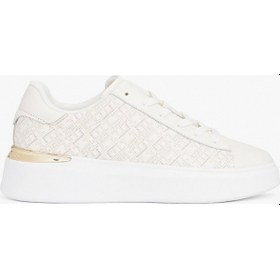 Resim Tommy Hilfiger Th Monogram Platform Kadın Sneaker Fw0fw09155ya8 Beyaz 