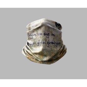 Resim Buffalo Duvar Yazısı Tasarımlı Motorcu Buff Maske Outdoor Boyunluk Unisex Bandana 