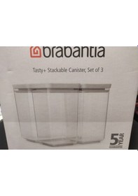 Resim Brabantia Lıght Grey 3lü Plastik Kavanoz Seti 2x1,6l 1x3,5l Elvin Home Concept Gri 