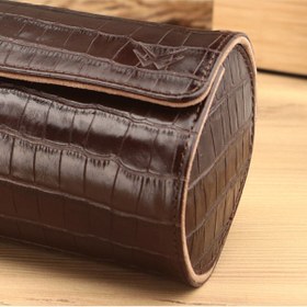 Resim Onywatch Çoklu Saat Kutusu Gerçek Deri Gerçek Deri Kahverengi, Saat Rollu, Watch Box, Watch Roll 