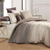Resim Sarev Solido Tencel Tek Kişilik Bej Nevresim Takımı 160x220cm 