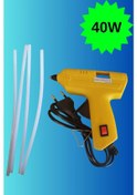 Resim 40watt Sıcak Silikon Tabancası 4 Adet Çubuk Silikon Eritme Tabanca Şeffaf Mum Yapıştırıcı 