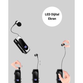 Resim TeknoKapsül Dijital Göstergeli Bluetooth Kulaklık – Klipsli ve Şık Tasarım - TK0027-5U1HP6 
