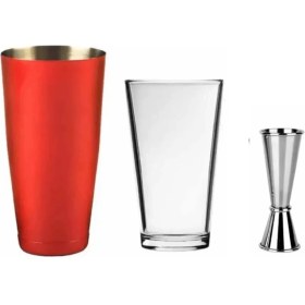 Resim Baston Shaker 750 ml Jigger 3/6 cl Kokteyl Ölçeği Bartender Bar Seti Kokteyl Yapım Seti 2li 