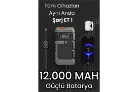 Resim Post Alley Jump Starter 4-In-1 Akü Takviye Cihazı 3’ü 1 Arada Powerbank Hava KOMPRESÖRÜ,12.000M Ah LED Ekranlı 
