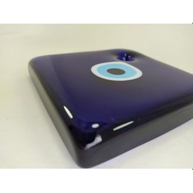 Resim Kare Cam Nazar Boncuğu El Yapımı Duvar Dekoru 10 10 Cm 