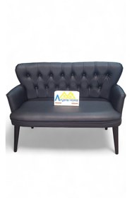 Resim ARYANS HOME Ahşap Ayaklı Siyah Deri Ofis Koltuk Takımı Büro Koltuk Ve Kanepeleri Deri Ofis Mobilyası 