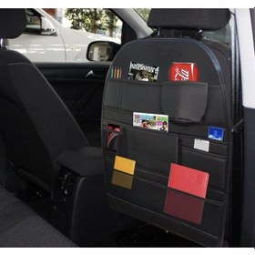 Resim Carub Koltuk Arkası Organizer Kumaş Çanta Siyah 