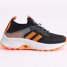 Resim Tonny Black Çocuk Unisex Siyah Oranj Rahat Kalıp Nefes Alabilen Kumaş Bağcıklı Sneaker 