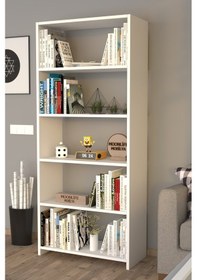 Resim Moonlife 5 Raflı Kitaplık Beyaz 