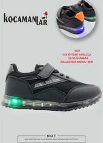 Resim KOCAMANLAR Cool Iron Işıklı Sneaker Çocuk Spor Ayakkabı Siyah-siyah 