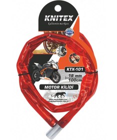 Resim Knitex Ktx-101 Zincirli Motor Kilidi 18mmx100cm - Kırmızı-75 