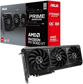 Resim ASUS PRIME-RX9060XT-O8G-AMD-RADEON-RX 9060-8G-8GB GDDR6-128bit-OC-HDMI-2xDP-EKRAN KARTI 