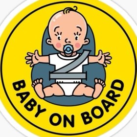 Resim TSC Uyarı Arabada Bebek Var Sticker Oto Etiket 18CM MD11 