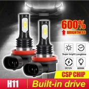 Resim Xuweiwei 2 Adet H7 H4 H8 H9 H11 9005 9006 Hb3 Hb4 Led Far Ampulü Mini 600 Parlaklık Csp 3570 Çip 6000k 