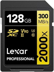 Resim Lexar 128GB Professional 2000x SDHC UHS-II cards, up to 300MB/s read 260MB/s write C10 V90 U3 