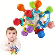 Resim Renkli Bebek Duyusal Topu - Dokunsal ve Görsel Gelişim için Eğitici Bebek Oyuncakları, Canlı Şekilleri ve Dokuları ile Çoklu Doku El Tutma Topu, Erken Öğrenme için Mükemmel Yenidoğan Hediyesi 