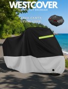 Resim WestCover Honda XL 750 Transalp Arka Çanta Uyumlu (GRİ-SİYAH REFLEKTÖRLÜ) 4 Mevsim Motosiklet Brandası Örtüsü 