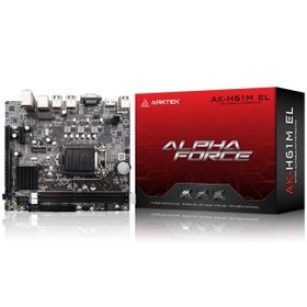 Resim ARKTEK ALPHA FORCE, AK-H61M EL, 2xDDR3, M.2, D-SUB, HDMI, 2-3.Nesil, LGA1155 Soket, Anakart 