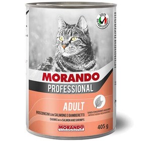 Resim Morando Parça Etli Somon ve Karides Kedi Konservesi 405 Gr 
