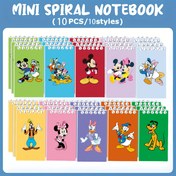Resim 10 adet farklı tarzda Mickey ve Minnie Serisi Cep Defterleri, Mickey Ailesi Elde Tutulan Not Kağıtları Karikatür Ofis Kullanımı Tasarımı Basit, Mükemmel Okul Dönemi Hediyesi, Noel Doğum Günü Hediyesi 