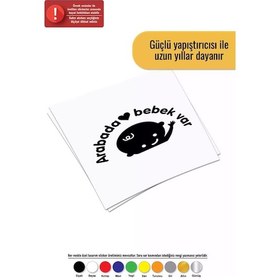 Resim Arabada Bebek Var - Araç, Oto, Laptop, Duvar Uyumlu Sticker 10 6 Cm 