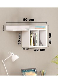 Resim Bicabin Lisa Dekoratif Duvar Rafı -Beyaz 