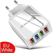 Resim 3a Usb Şarj Aleti 4 Port Usb Hızlı Şarj 3.0 Ab Abd Tak Cep Telefonu Şarj Cihazı Eu White 1 Adeat 
