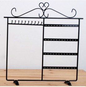 Resim Siyah Metal Bayan Küpe Kolye Standı Dekor St1-29Sy Siyah 