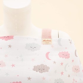 Resim Çift Katlı Muslin Emzirme Önlüğü - Pembe Bulut 