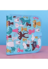 Resim Yifomall Kedi Desenli Çocuklar İçin Taşınabilir İki Yönlü Silinebilir Tahta - 12 Renkli Marker Ve 14 Sayfa İle Çanta Paketi Kırmızı - Siyah 