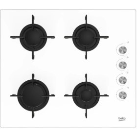 Resim Beko Bsocd T 601 Eb Beyaz Cam Set Üstü Ocak 