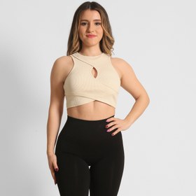 Resim NTB Cleavage Ribbed Top Ecru 
