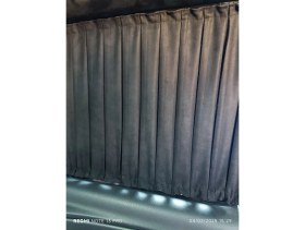 Resim Mops Mercedes - Benz Vito Extra Uzun Plise Vip Perde Alcantra Siyah 