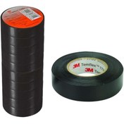 Resim AyrStore 3M Temflex 1300E Siyah 10'Lu Paket Pvc İzole Bant 0.13X19X0.13Mm 