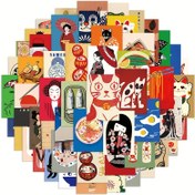 Resim 50 adet Japon Tarzı Graffiti Etiketleri - Motorlar, Kasklar, Bagajlar, Düzenler ve Günlükler için Canlı PVC Etiketler 