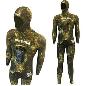 Resim Free-sub 9mm Kapadokya Yamamoto Avcı Serbest Dalış Elbisesi Kahverengi Kamuflaj 