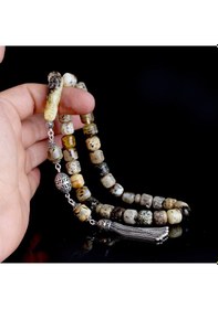 Resim Tesbihsepetim 925 Ayar Gümüş Püsküllü Karışık Renk Kök Kaya Damla Kehribar Tesbih 