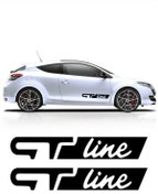 Resim TESORİ TESSİLLİ Renault GT Lıne Yazılı Yan Kapı Şerit Sticker Etiket Modeli 