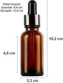 Resim Afracam 30 ml Metal Kapaklı Damlalık Dropper Şişesi Serum 30 cc Cam Şişe 6 Adet (Siyah Kapak, Amber/Kahverengi) 