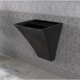 Resim LUCCO Loop 50 Cm Asma Monoblok Lavabo Siyah 