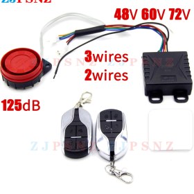 Resim Pengfushop5 Kırmızı Stil Ebike Alarm Sistemi 48V 60V 72V Elektrikli Bisiklet Scooter Motosiklet Üç Tekerlekli Bisiklet Ebike Fırçasız Denetleyici Için Iki Anahtarlı (Yurt Dışından) 