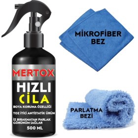 Resim Mertox Otomobil Araç Araba Oto Hızlı Cila Sprey 500ML Kaporta Bakım Parlatma Cilası Temizleme Bakım 